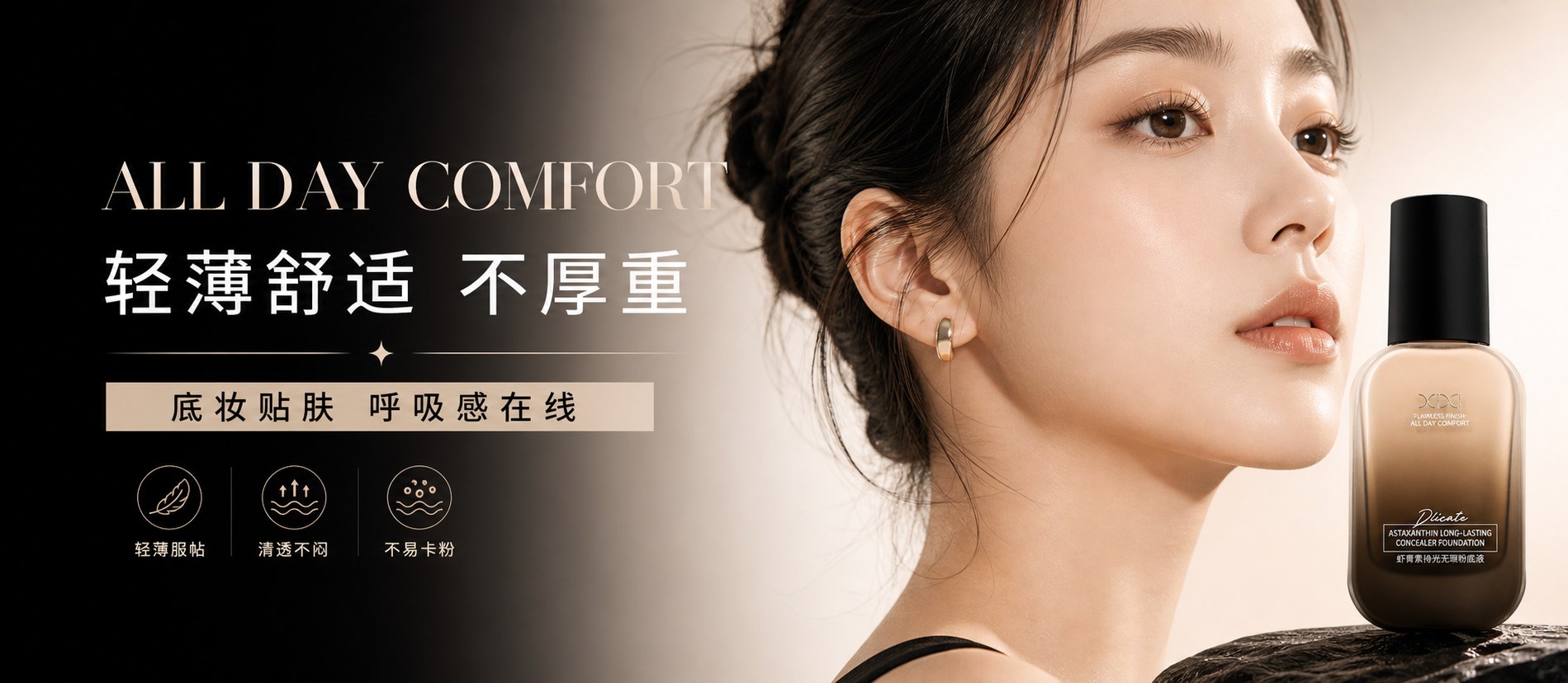 XIXI 轻薄舒适粉底液宣传海报
